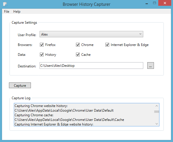 Browser History Capturer